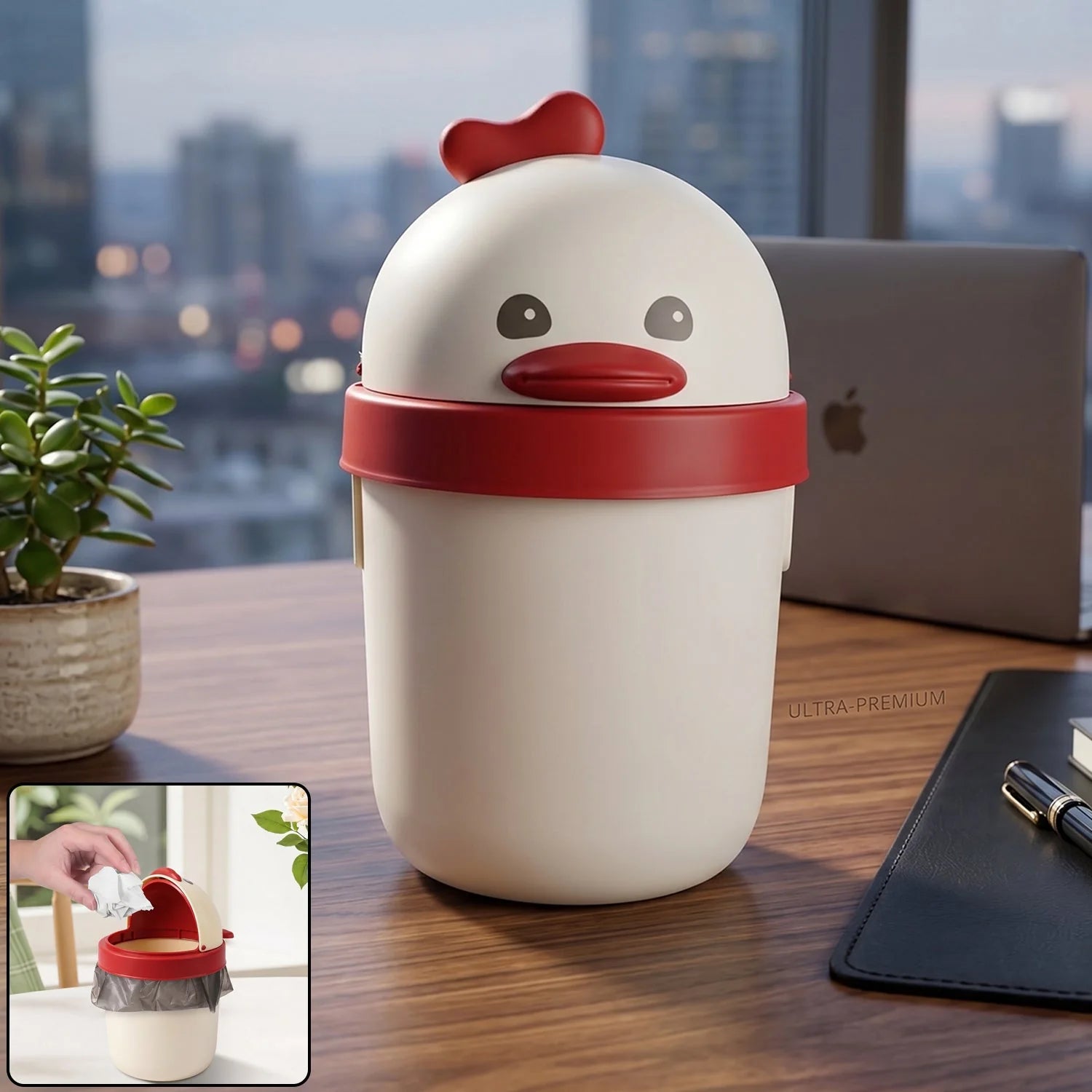 Mini Desktop Trash Can With Lid Cute Tabletop Dustbin For Office And Home (1 Pc)