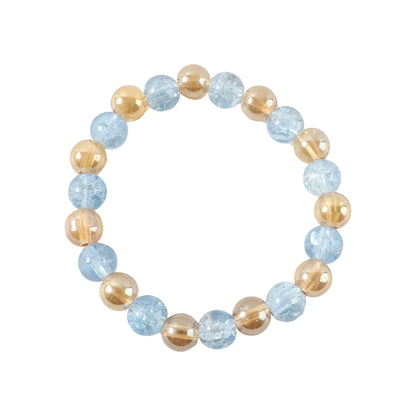 Elegant Dual-tone Crystal Beaded Stretch Bracelet (1 Pc)