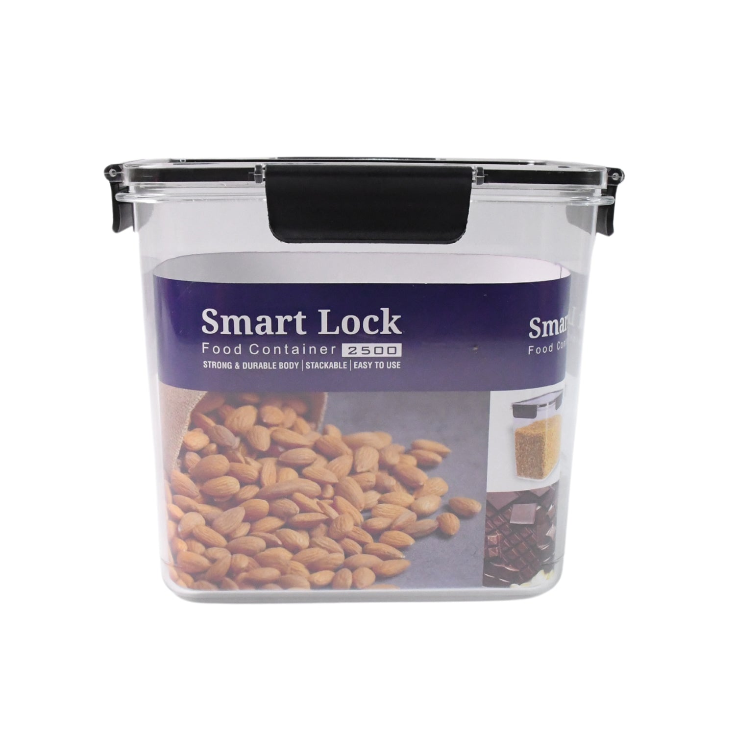 Food Storage Container Airtight Plastic Container With Easy Snap Lids (2500ml  1 Pc)