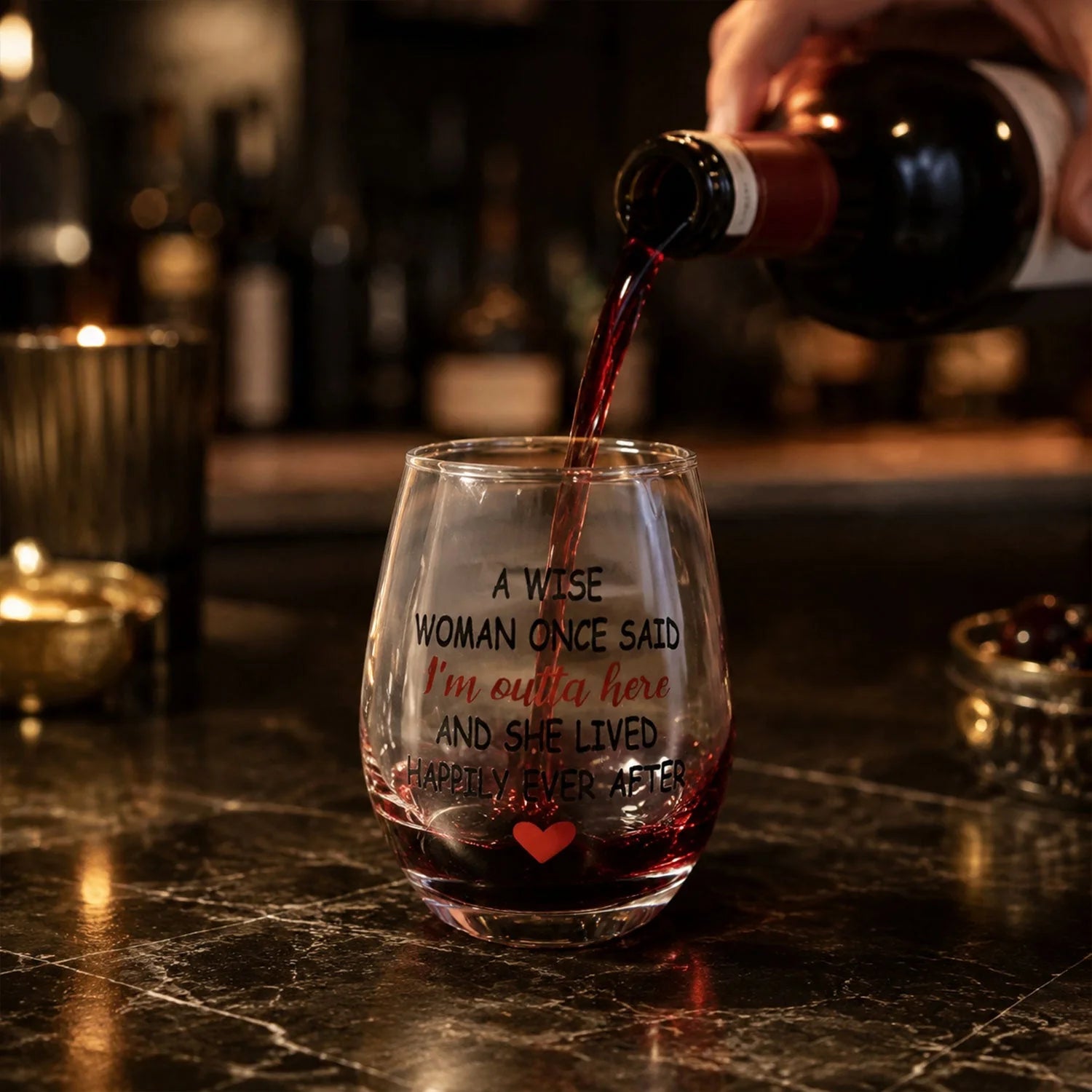 Printed Quote Drinking Glass Tumbler For Wine And Everyday Beverages (1 Pc)