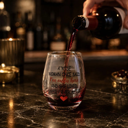 Printed Quote Drinking Glass Tumbler For Wine And Everyday Beverages (1 Pc)