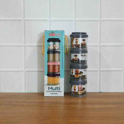 Multipurpose Multi Connecting Stackable Storage Container Set (4 Pc)