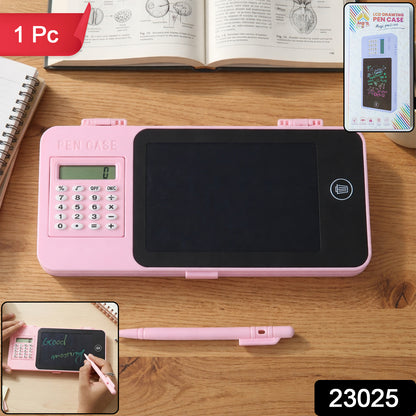 Lcd Writing Tablet Pencil Case With Calculator 1 Pc