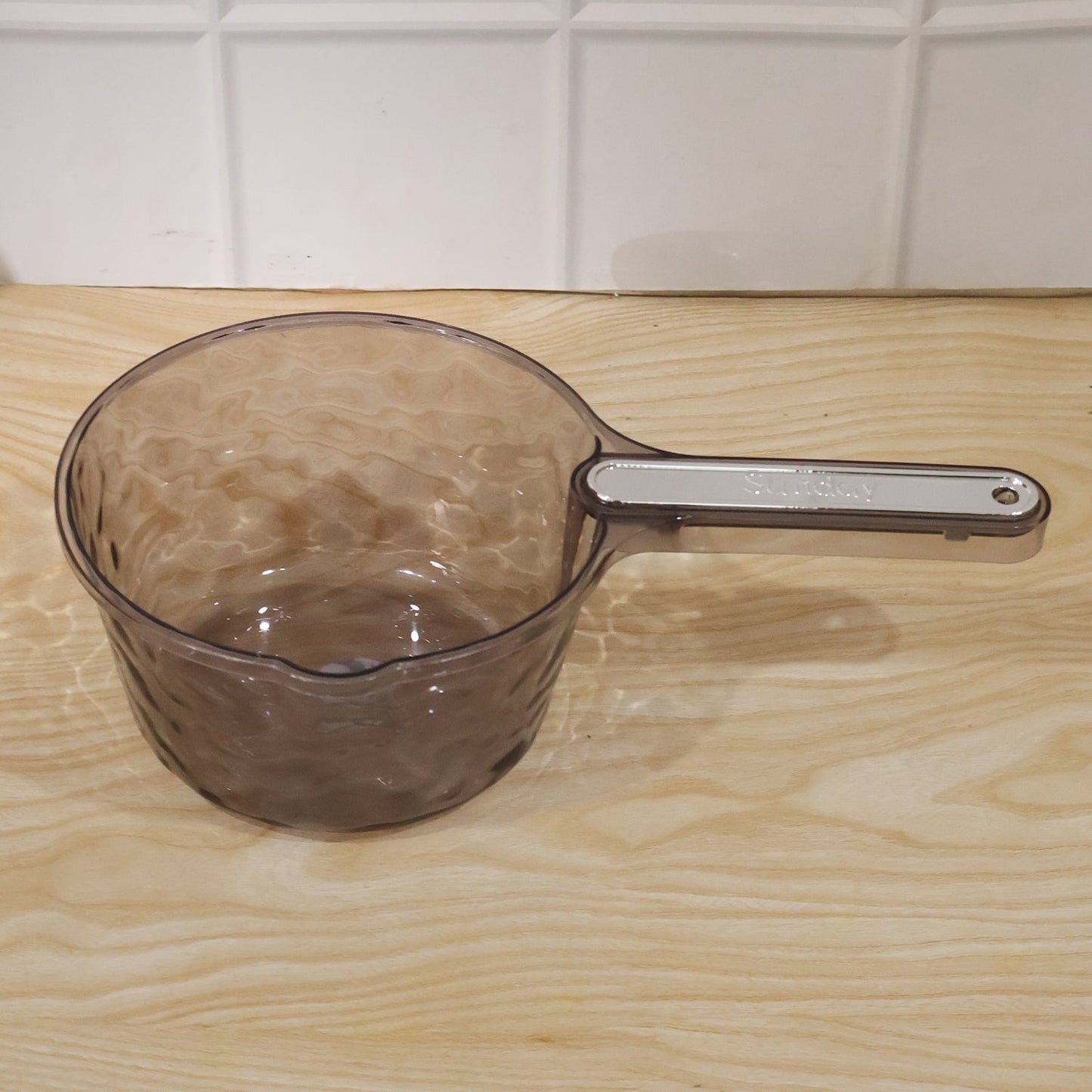 Transparent Plastic Water Dipper Scoop With Handle For Bathroom (1 Pc)