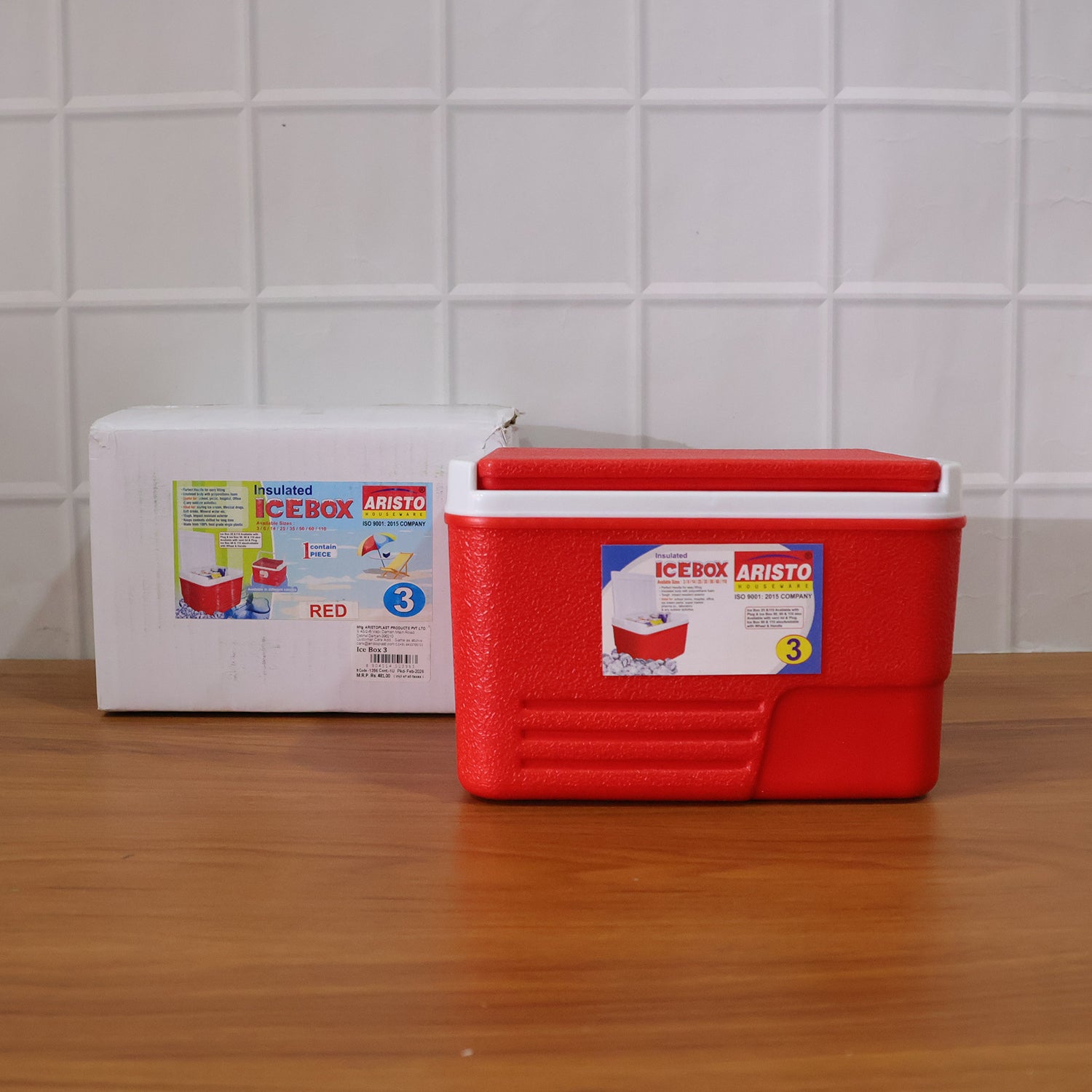 Heavy Duty Insulated Ice Box (1 Pc Red  3ltr)