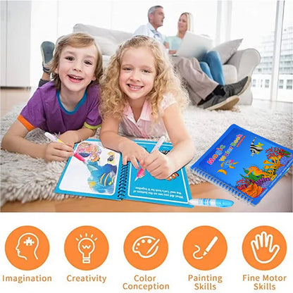 Magic Water Coloring Book  Reusable Mess-free Fun For Kids  Inventive Play