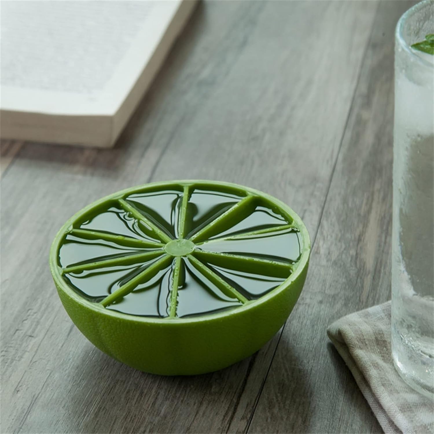 Lemon Shape Flexible Silicone Ice Cube Tray  8-slot Round Ice Mold (1 Pc)