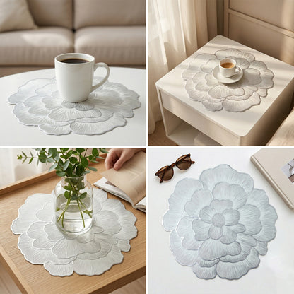 Round Floral Design Pvc Table Mat 1 Pc 36x36 Cm