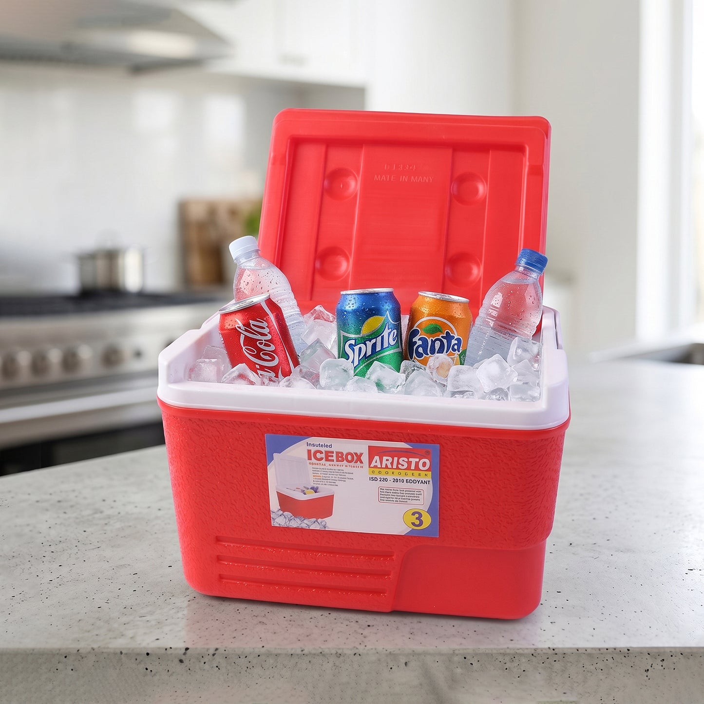 Heavy Duty Insulated Ice Box (1 Pc Red  3ltr)