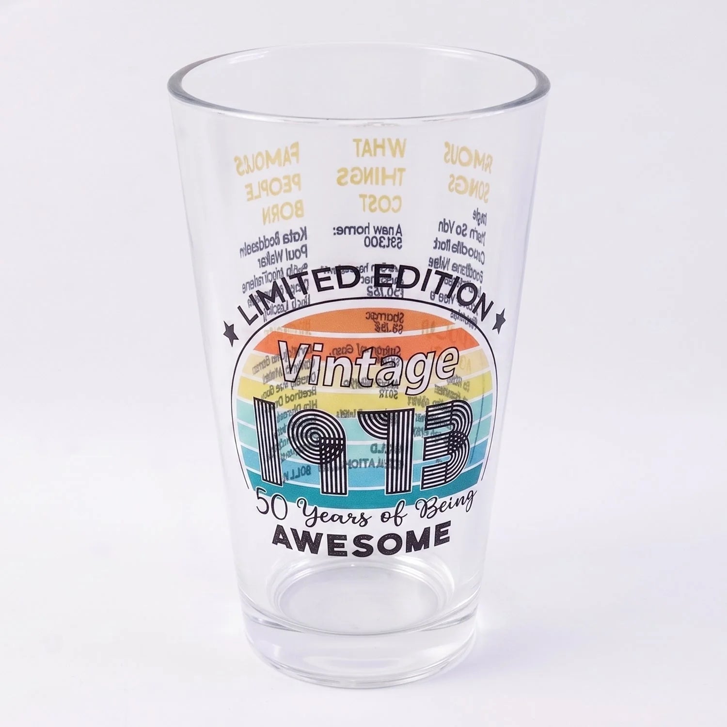 Printed Vintage Trivia Drinking Glass Tumbler For Beverages And Gifting (1 Pc)