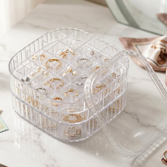 Jewellery Storage Box  3 Layer Clear Organizer For Small Accessories