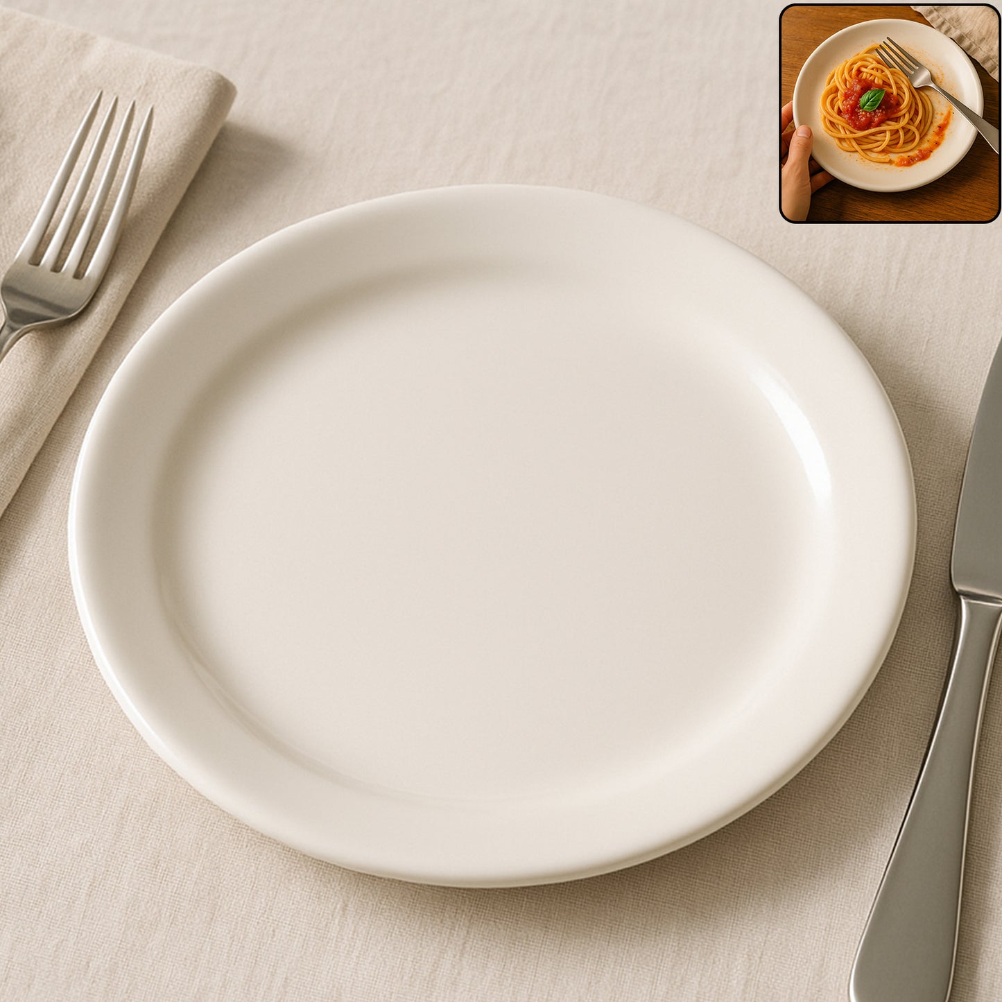 Plastic Round Dinner  Serving Plate  23 Cm (1 Pc)