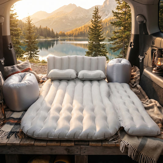 Portable Car Air Mattress Bed Set With 2 Pillows And Air Pump