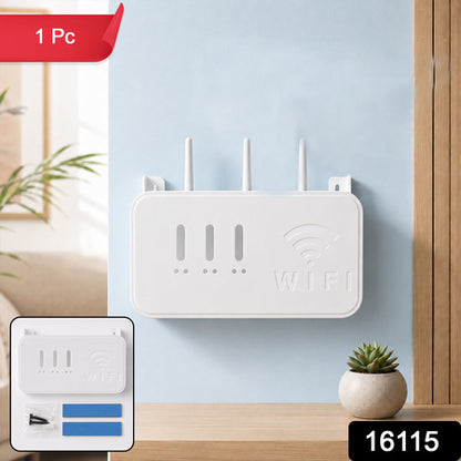 Wall Mount Wifi Router Holder Storage Box Organizer Rack With Screws (1 Pc)