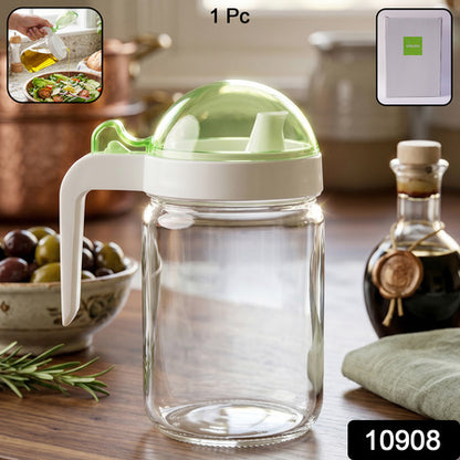 Glass Oil Bottle With Lid - 580ml Capacity Perfect For Oil