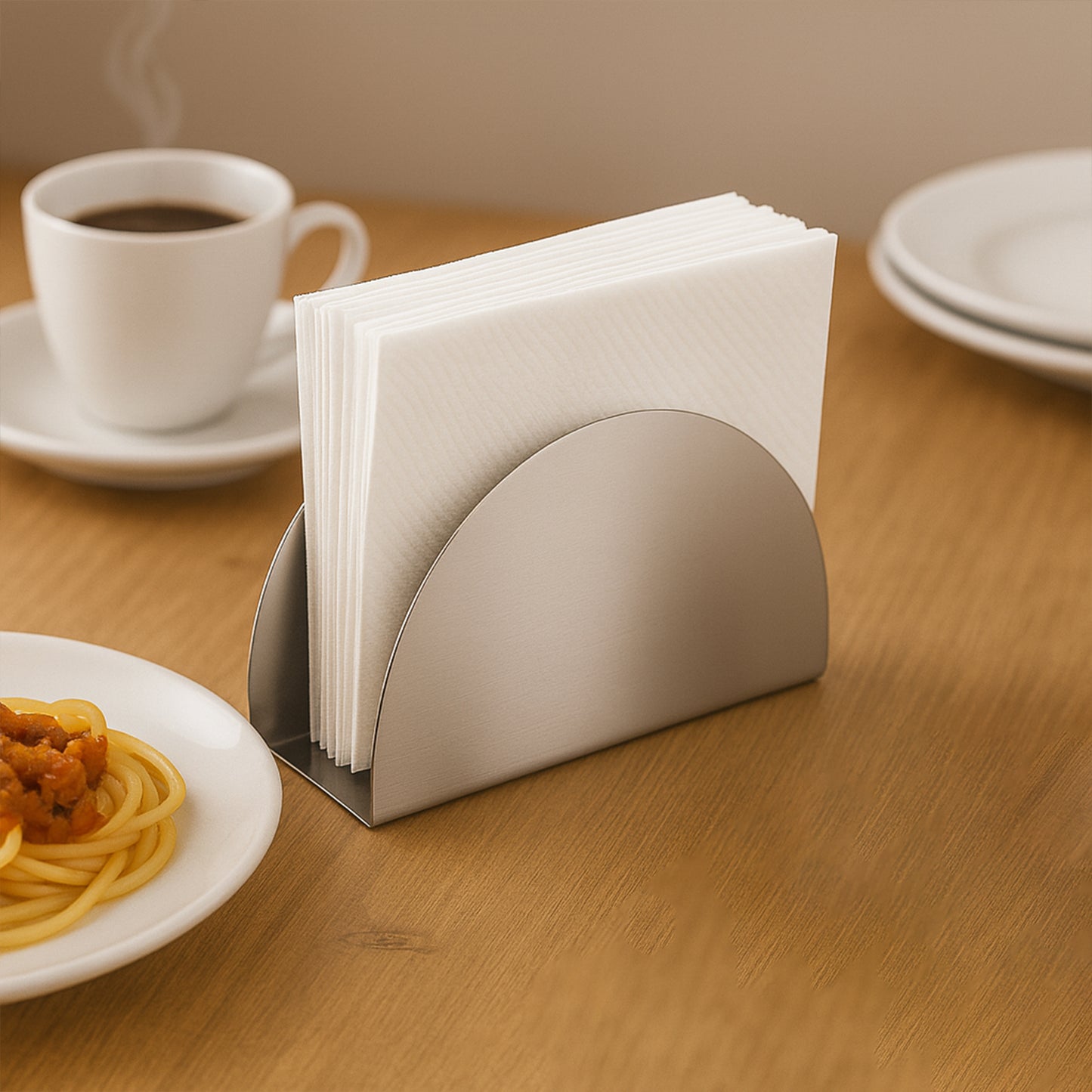 Stainless Steel Half-moon Shaped Tissue Paper Napkin Holder Stand (1 Pc)