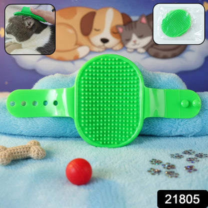Pet Grooming Bath Brush With Adjustable Hand Strap For Dogs  Cats (1 Pc)