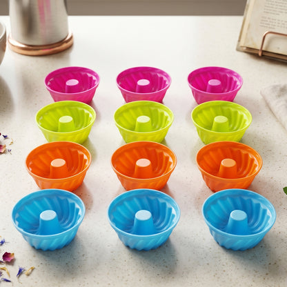 Reusable Silicone Cupcake Mould Set (12 Pc)