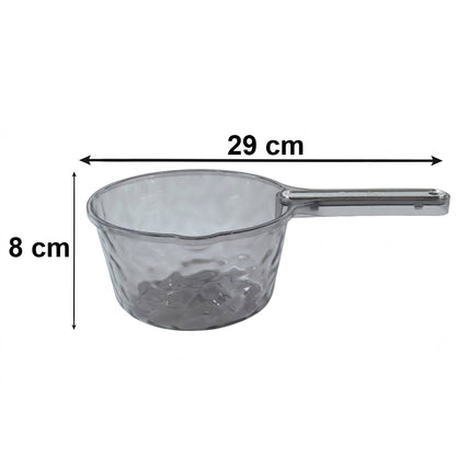 Transparent Plastic Water Dipper Scoop With Handle For Bathroom (1 Pc)