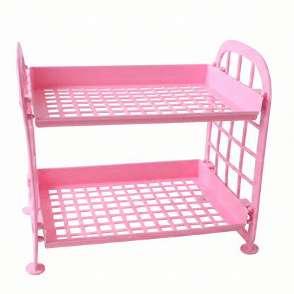 2 Layer Small Plastic Rack Multipurpose Storage Organizer Shelf Kitchen (1 Pc)