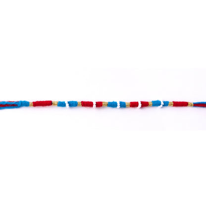 Handmade Blue And Red Thread Bracelet Rakhi (1 Pc)