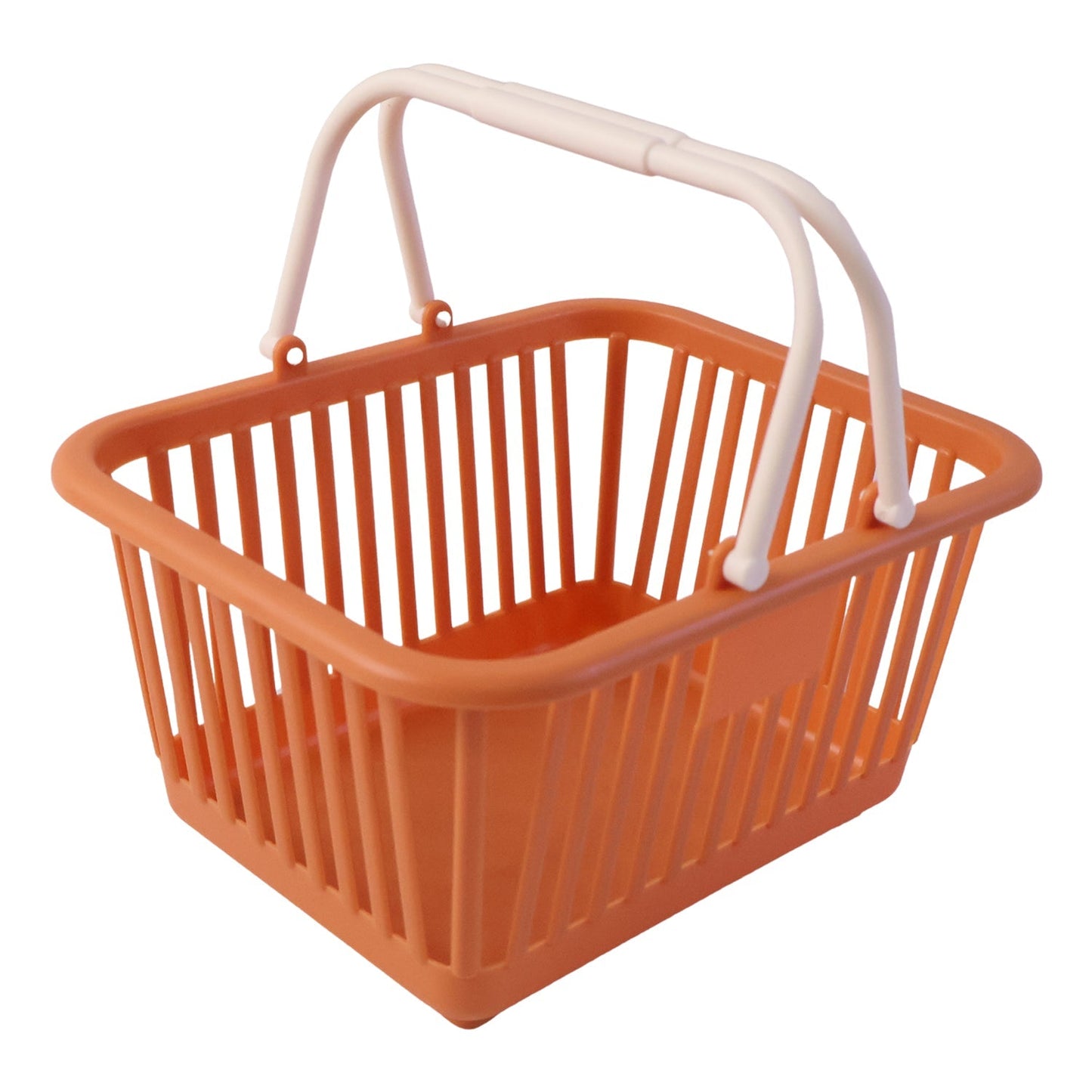 Plastic Storage Basket With Foldable Handles For Fruits Vegetables And Grocery (1 Pc)