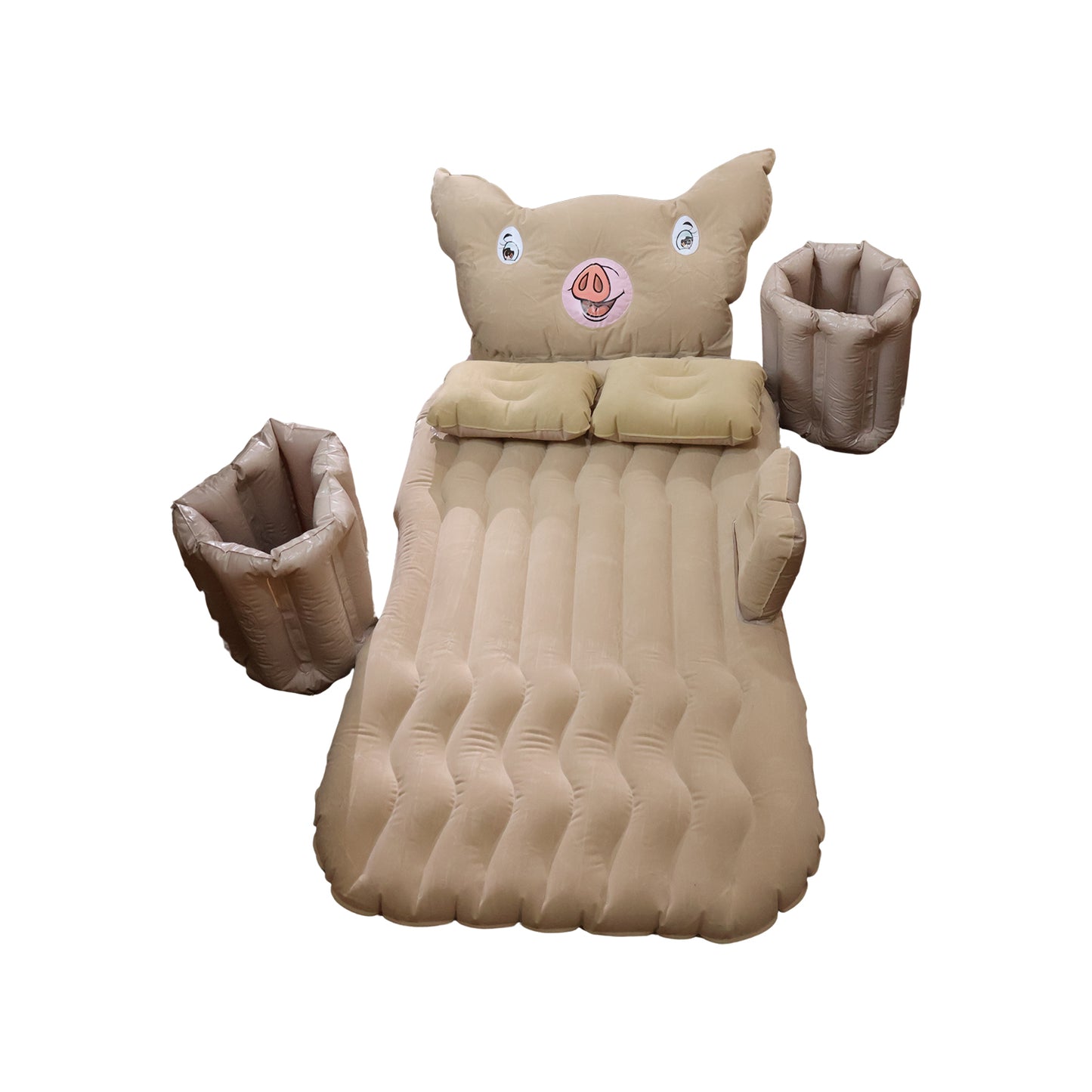 Car Air Mattress Bed Set  Cartoon Pig Design Inflatable Travel Bed With Pillows