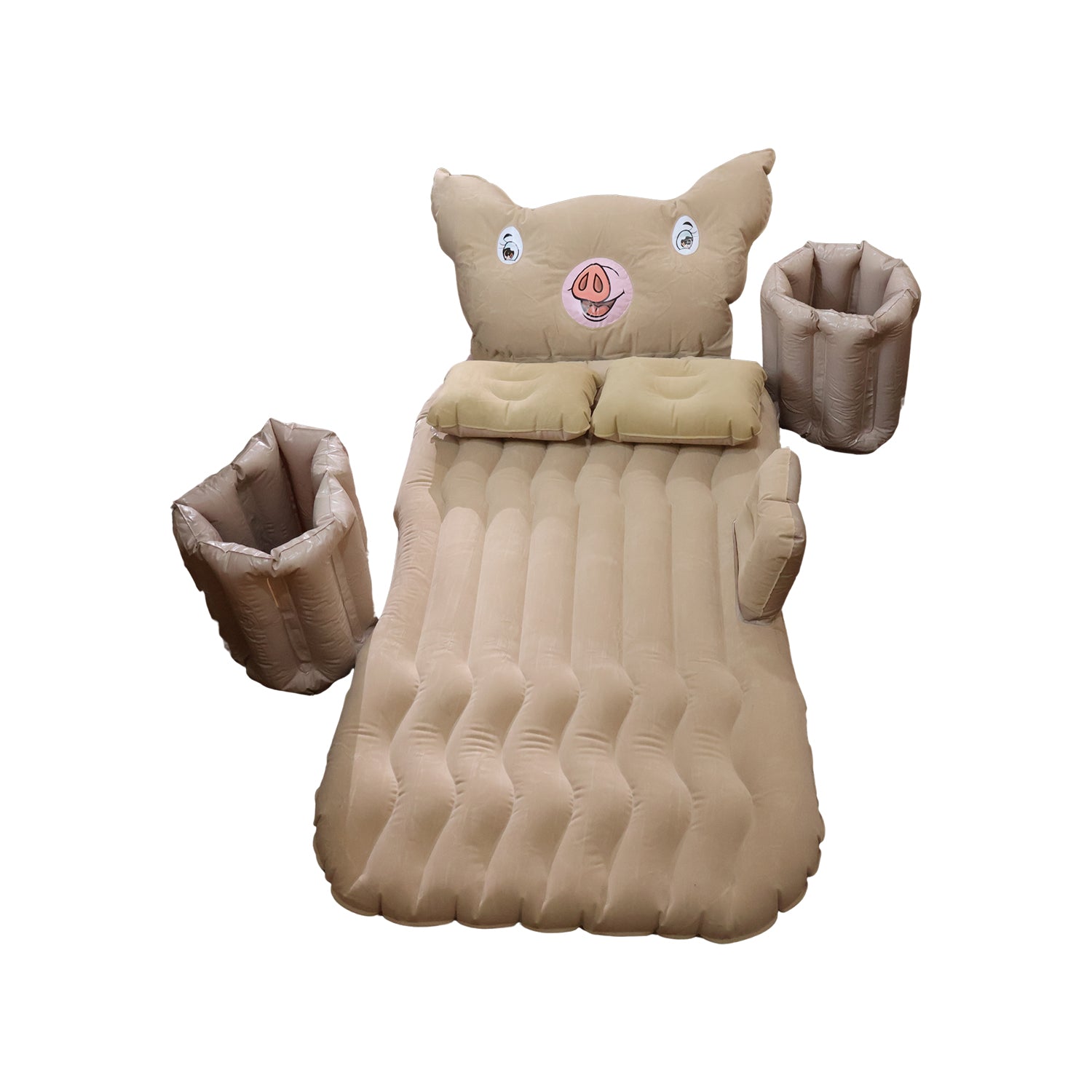 Car Air Mattress Bed Set  Cartoon Pig Design Inflatable Travel Bed With Pillows