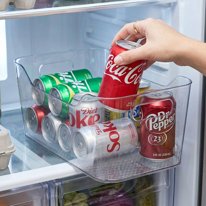 Transparent Plastic Storage Box Organizer With Handle For Fridge Pantry (1 Pc)