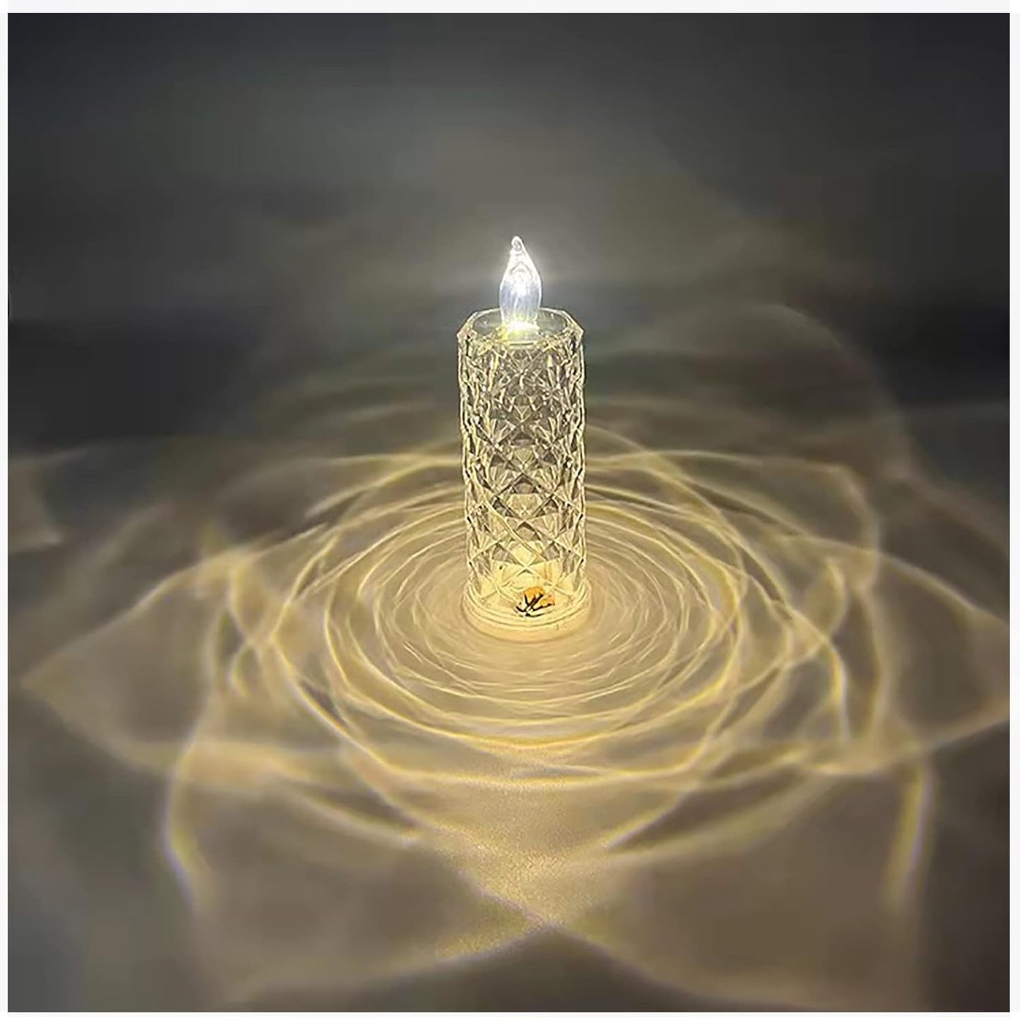 8439 Rose Candles Led Flameless And Smokeless Decorative Acrylic Transparent Candles Led Tea Light Candle Perfect For Gifting Home Diwali Christmas Crystal Candle Lights (1 Pc)  (Moq - 12 Pc )