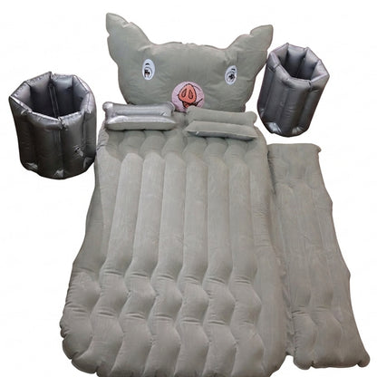 Portable Car Air Mattress Set With Pig Pillow And Cushions For Travel Comfort (1 Set)