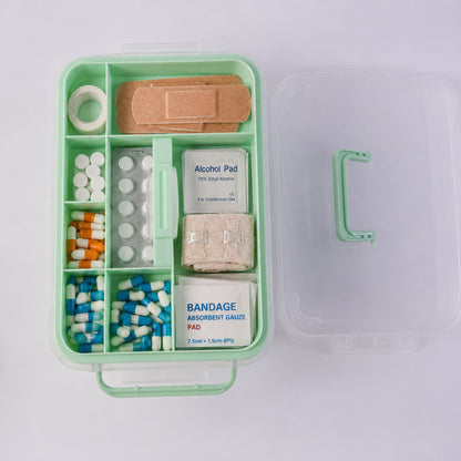 Plastic Medicine Storage Box With Lid For First Aid Tablet  Healthcare Organizer (1 Pc)