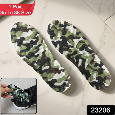 Camouflage Comfort Shoe Insoles Soft Cushion (1 Pair 35 To 38 Size)