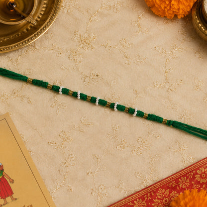 Traditional Green Pearl Beaded Rakhi (1 Pc Mix Color)
