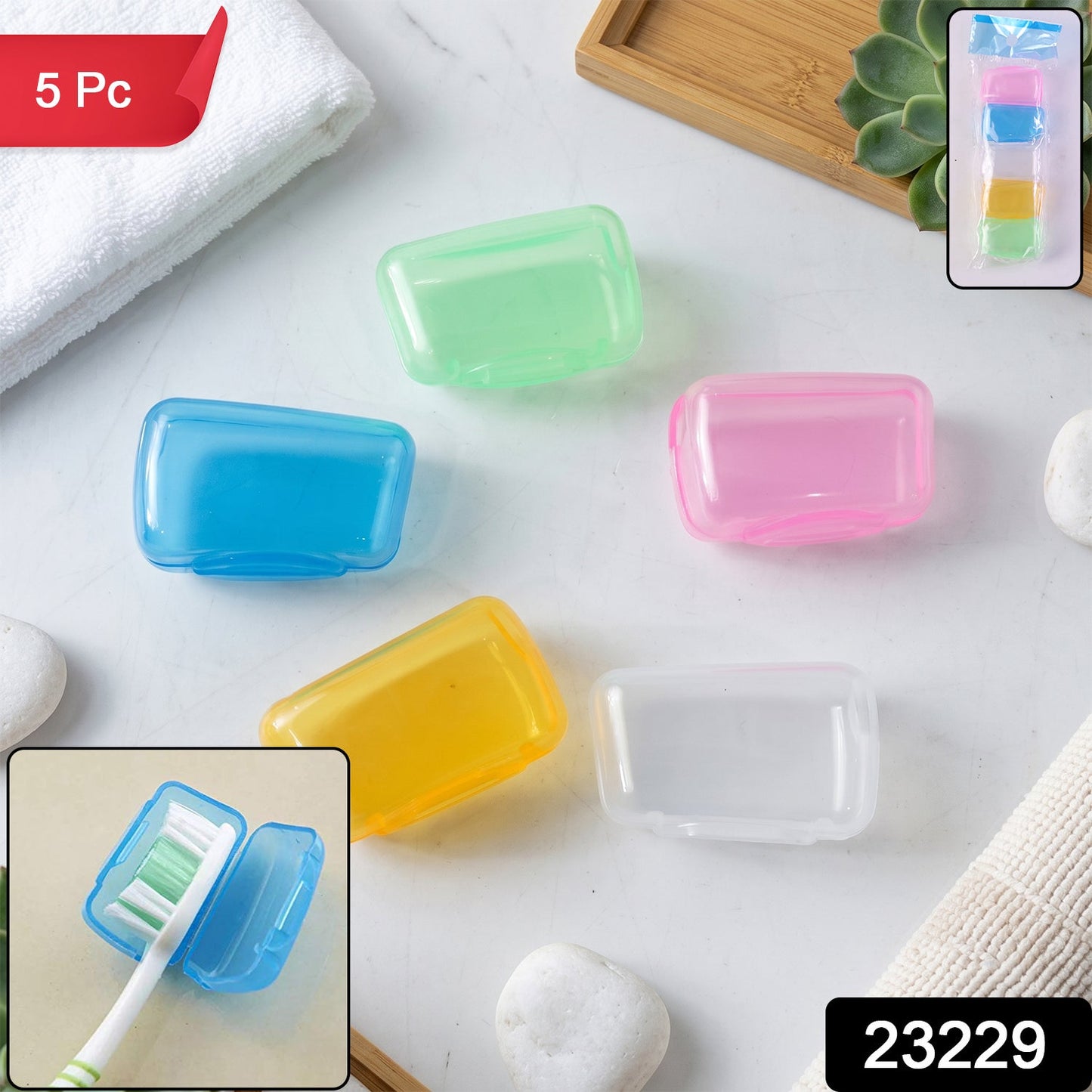 Toothbrush Head Cover Caps Anti Dust Travel Brush Protector (5 Pcs)