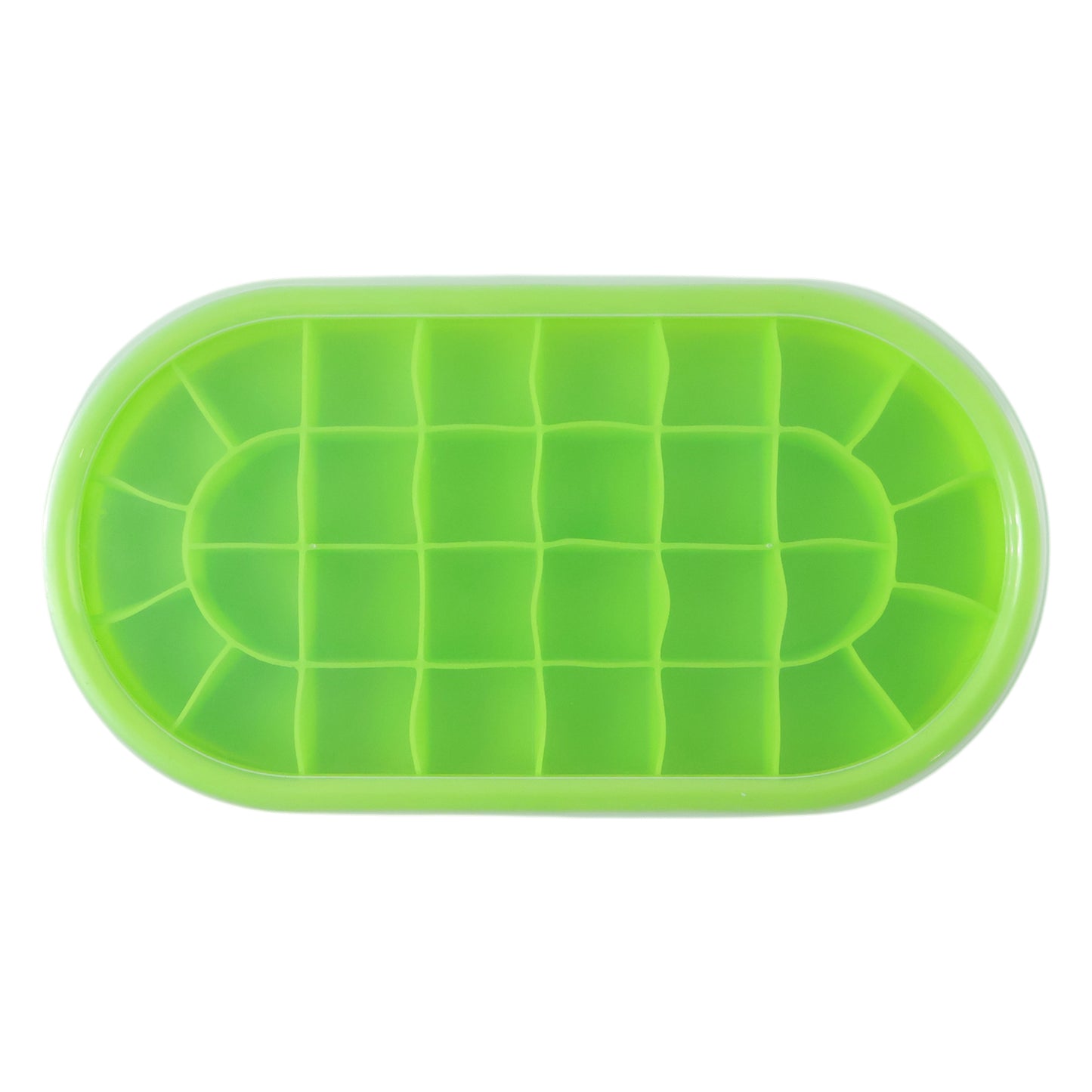 Premium Oval Silicone Ice Cube Tray With Lid (1 Pc)