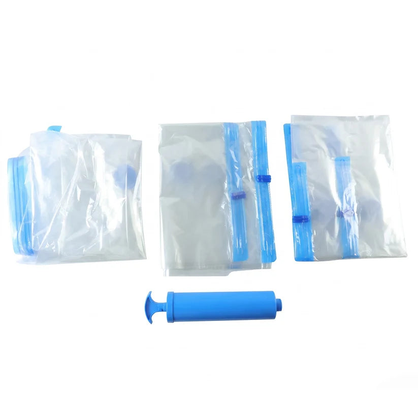 Vacuum Storage Bags with Suction Pump – Space-Saving 5 Pcs Set