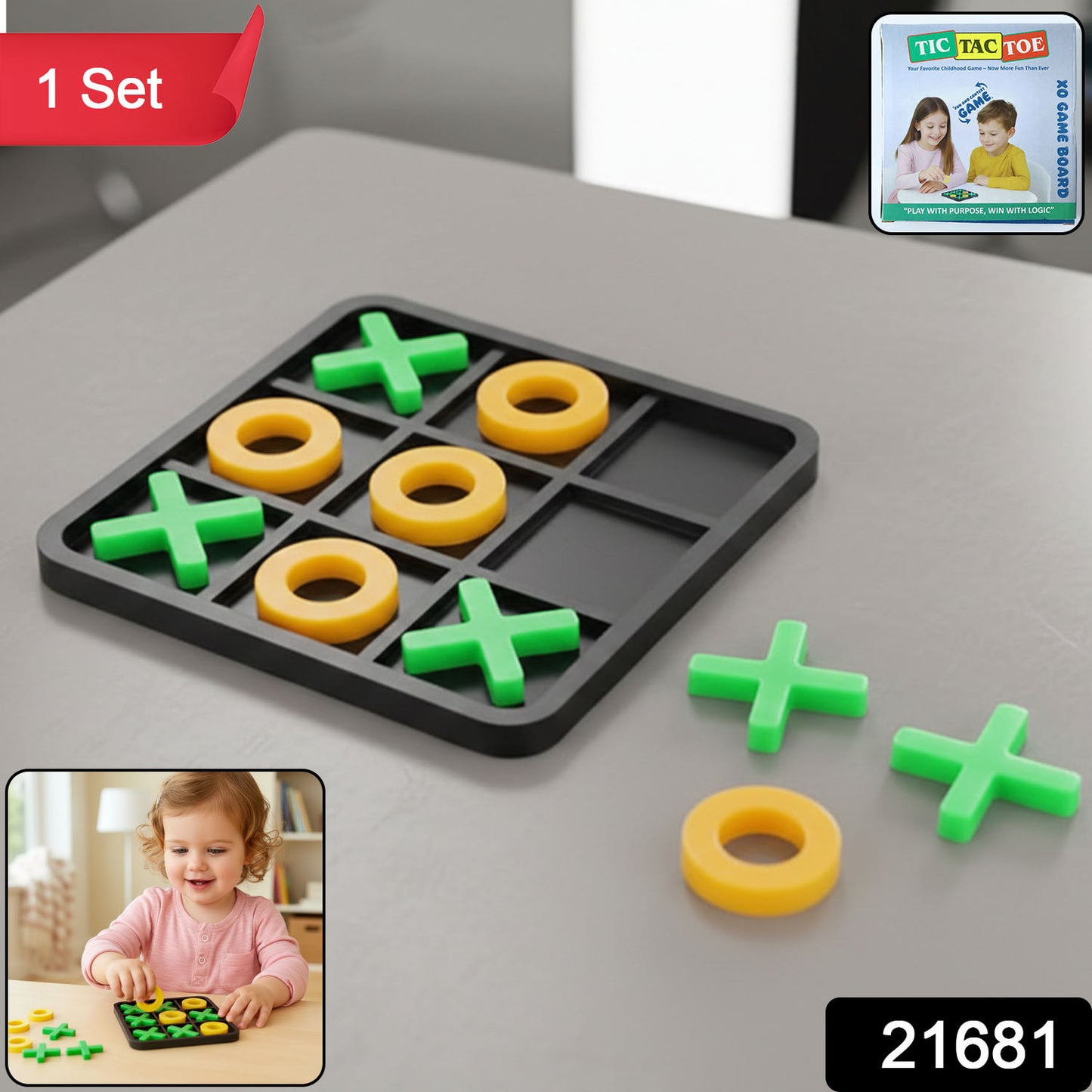 Classic Tic Tac Toe Board Game (1 Set )