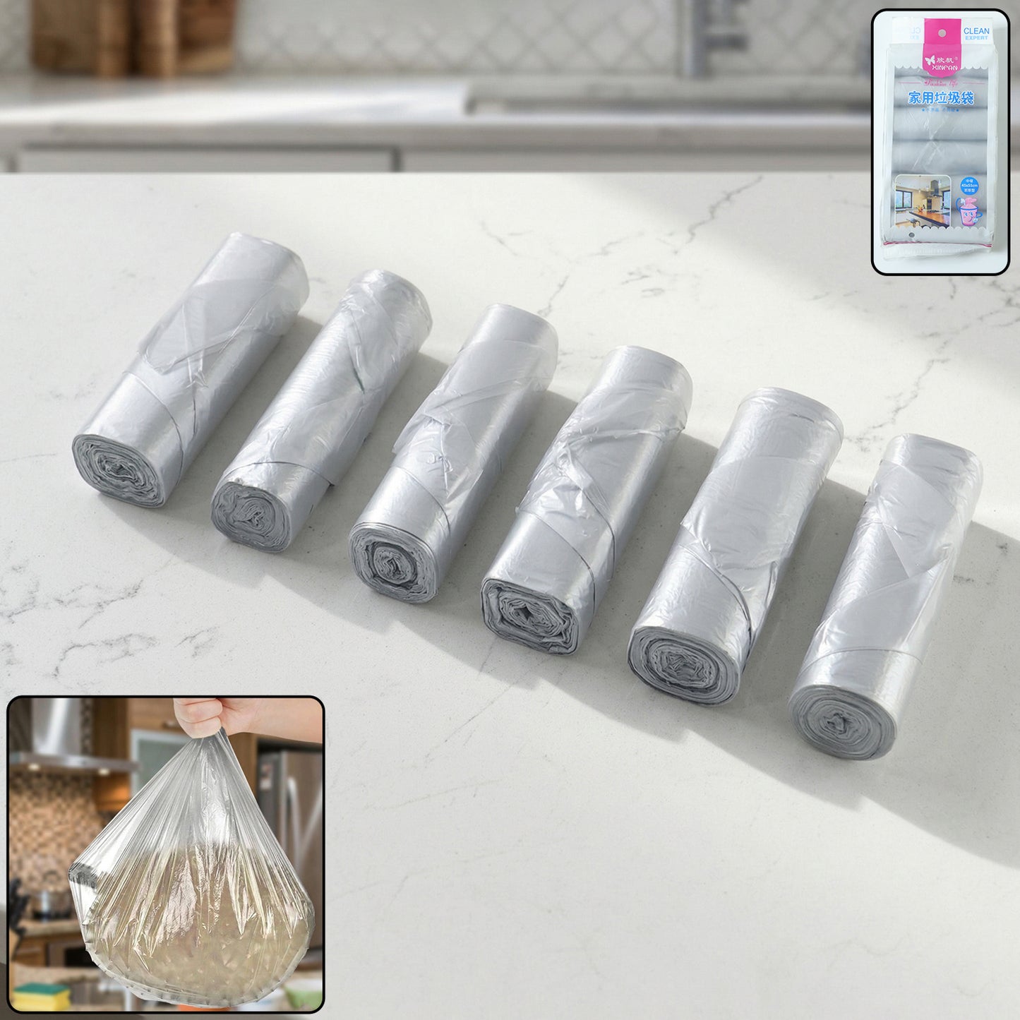 Multipack Garbage Bags Roll Set (6 Roll 45x55 Cm)