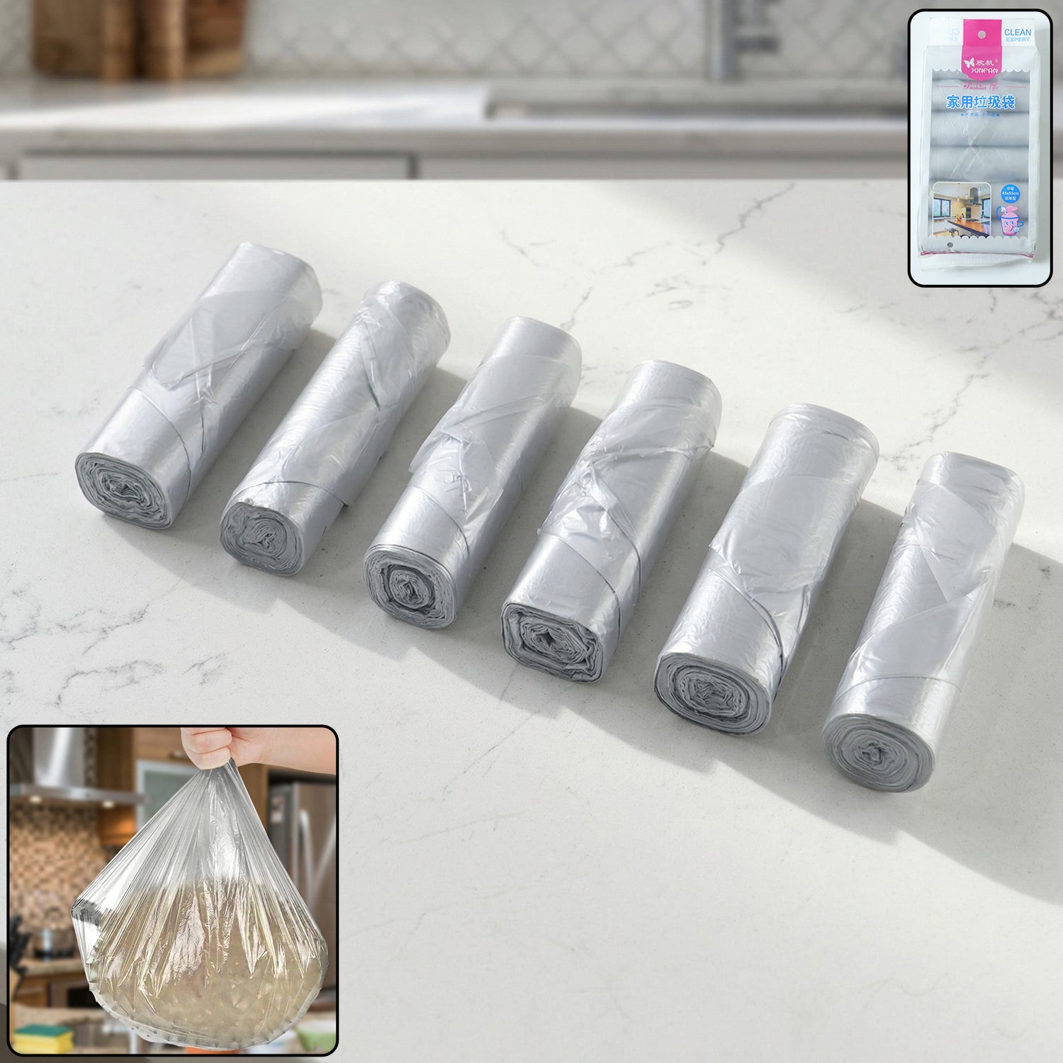 Multipack Garbage Bags Roll Set (6 Roll 45x55 Cm)