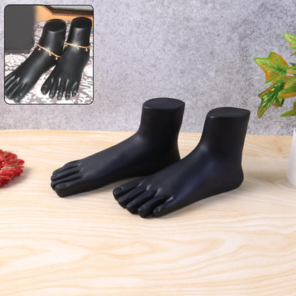 Premium Black Foot Mannequin Display Stand (1 Pair)
