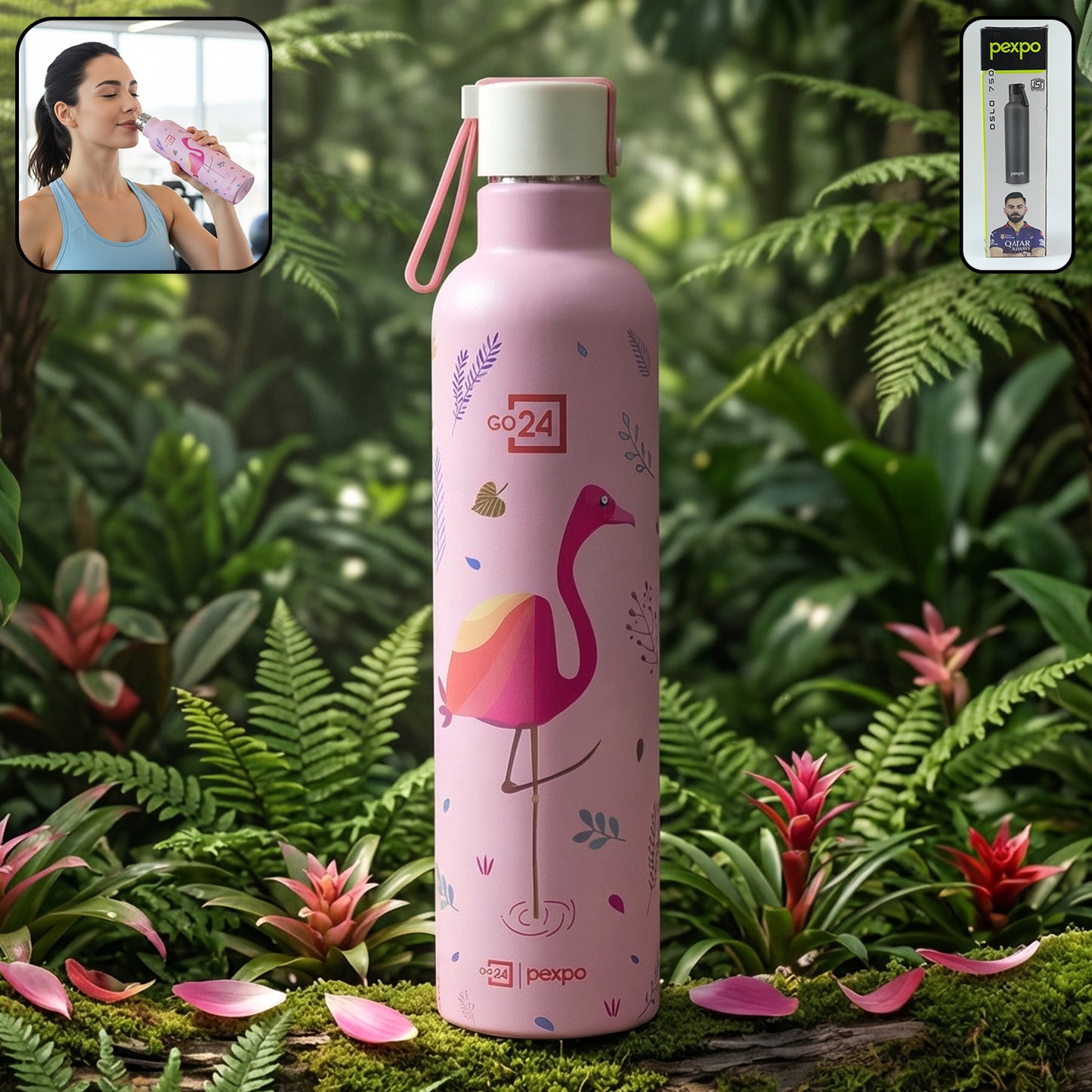 Pexpo Oslo Art Printed Insulated Stainless Steel Water Bottle - 750 Ml