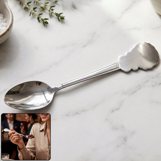 Stainless Steel Carved Handle Dinner Spoon For Dining And Kitchen Use (1 Pc)
