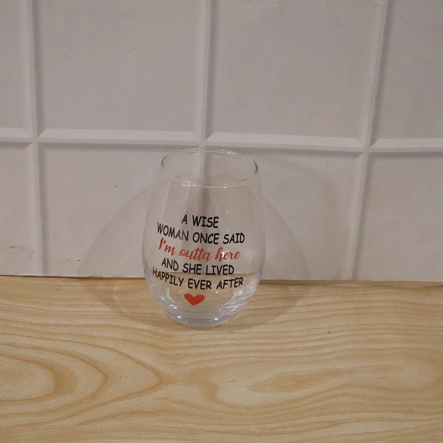 Printed Quote Drinking Glass Tumbler For Wine And Everyday Beverages (1 Pc)