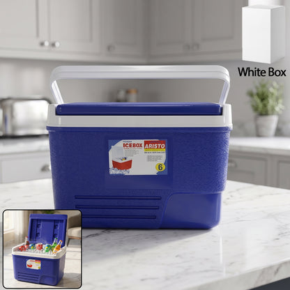 Portable Insulated Ice Cooler Box With Carry Handle (1 Pc Blue  6ltr)