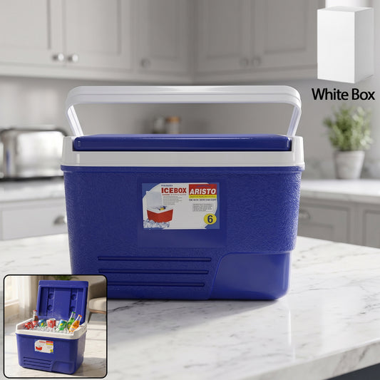 Portable Insulated Ice Cooler Box With Carry Handle (1 Pc Blue  6ltr)