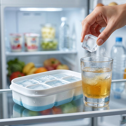 Mini Plastic 6 Cavity Ice Tray - Freeze  Fresh Compact Ice Cube Tray
