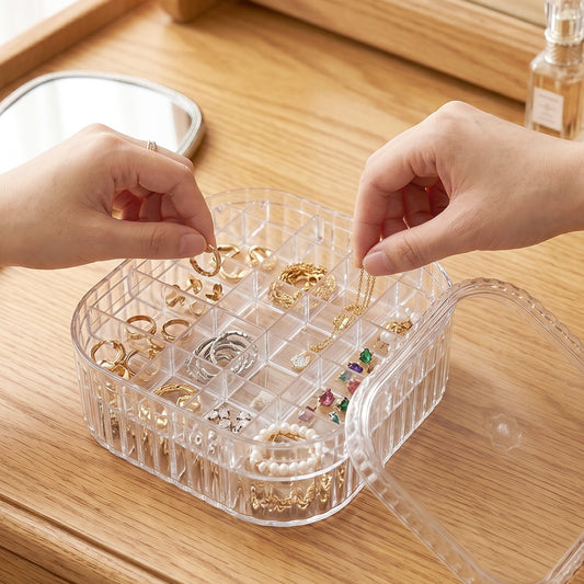 Jewellery Storage Box  3 Layer Clear Organizer For Small Accessories