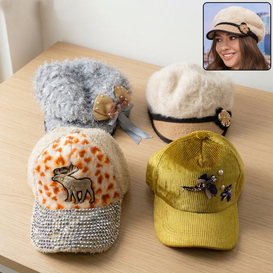 Stylish Winter And Summer Designer Cap (1 Pc Mix Design)
