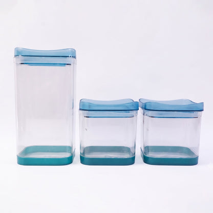 Squarion Airtight Plastic Storage Containers Set For Kitchen Grocery (4 Pc)